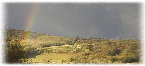 Self-Catering Holiday in Wales: View of the hills behind Lothlorien Cottage, in the Amman Valley.