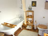 The Bathroom with rolltop bath with shower over